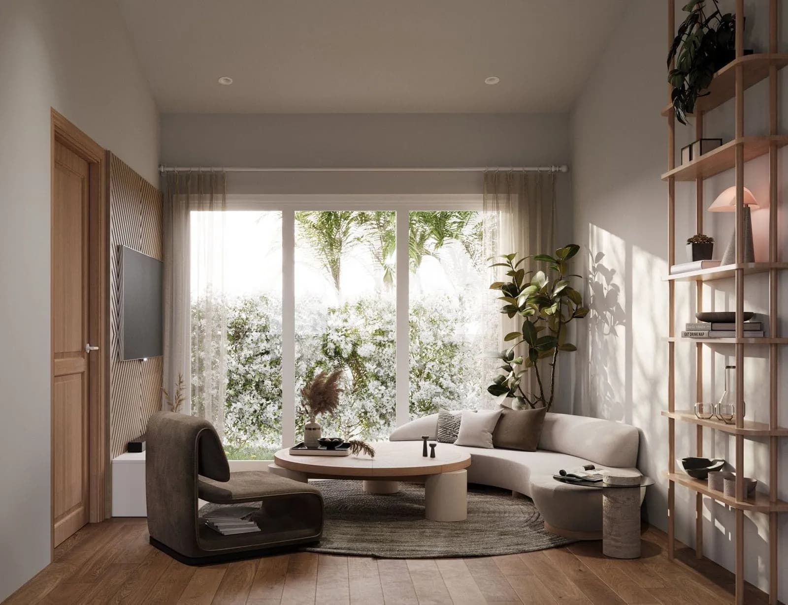 Rendering of an Ocean Front apartment living room