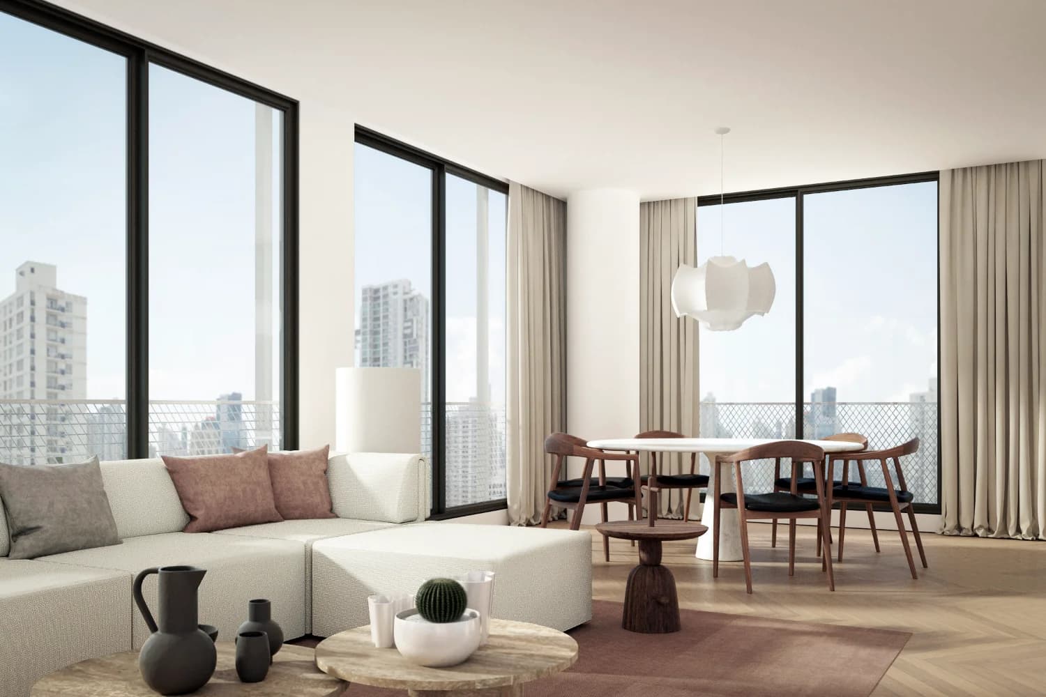 Loom Residences apartment living and dining area