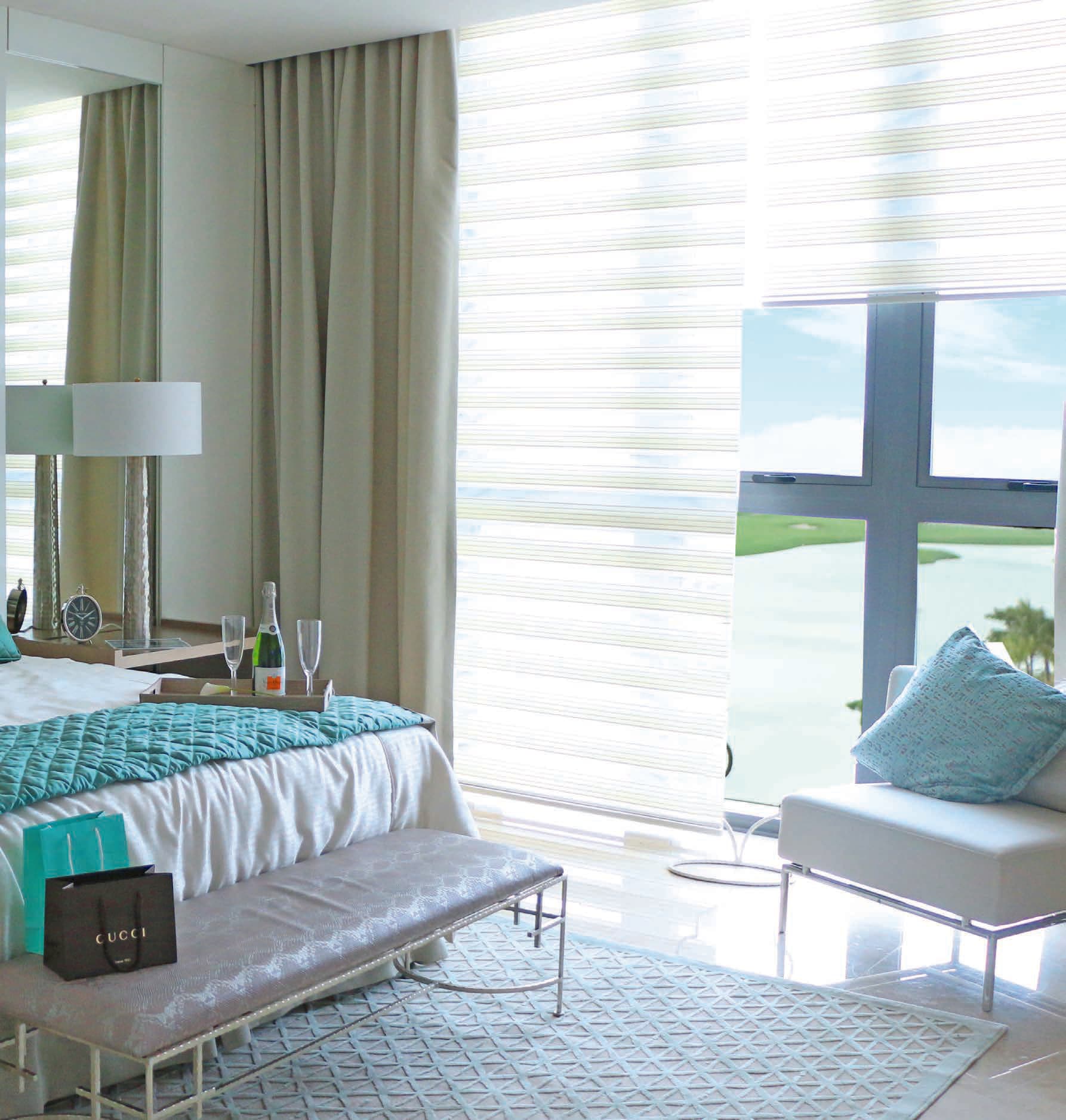 Bedroom in a Valery Point penthouse overlooking the golf course