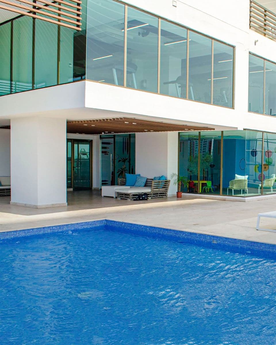 Adult pool beside the social terrace at Park Lane