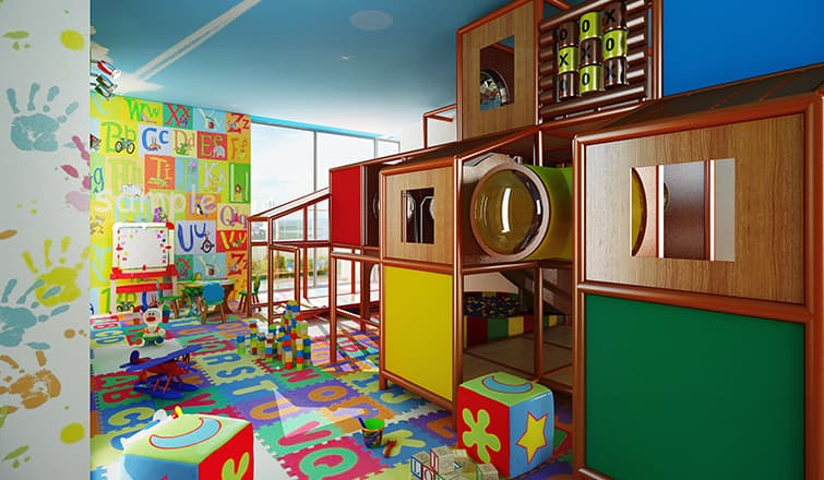 Rendering of the Panorama children playroom