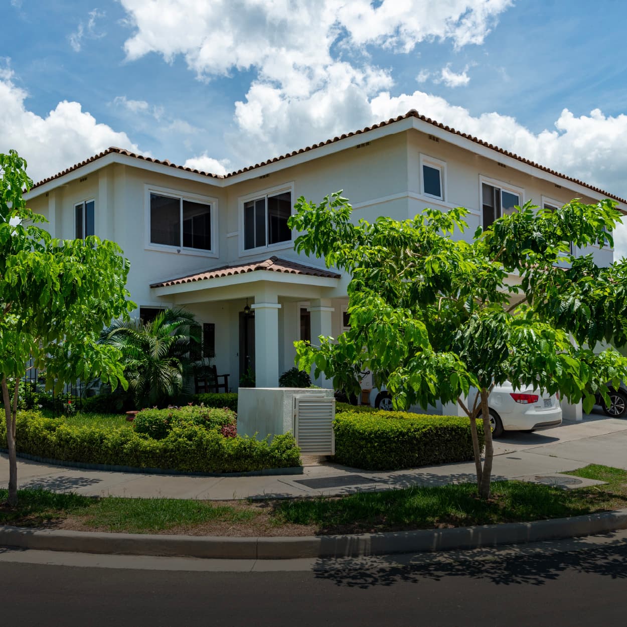 Bosques del Pacifico homes with landscaped front gardens