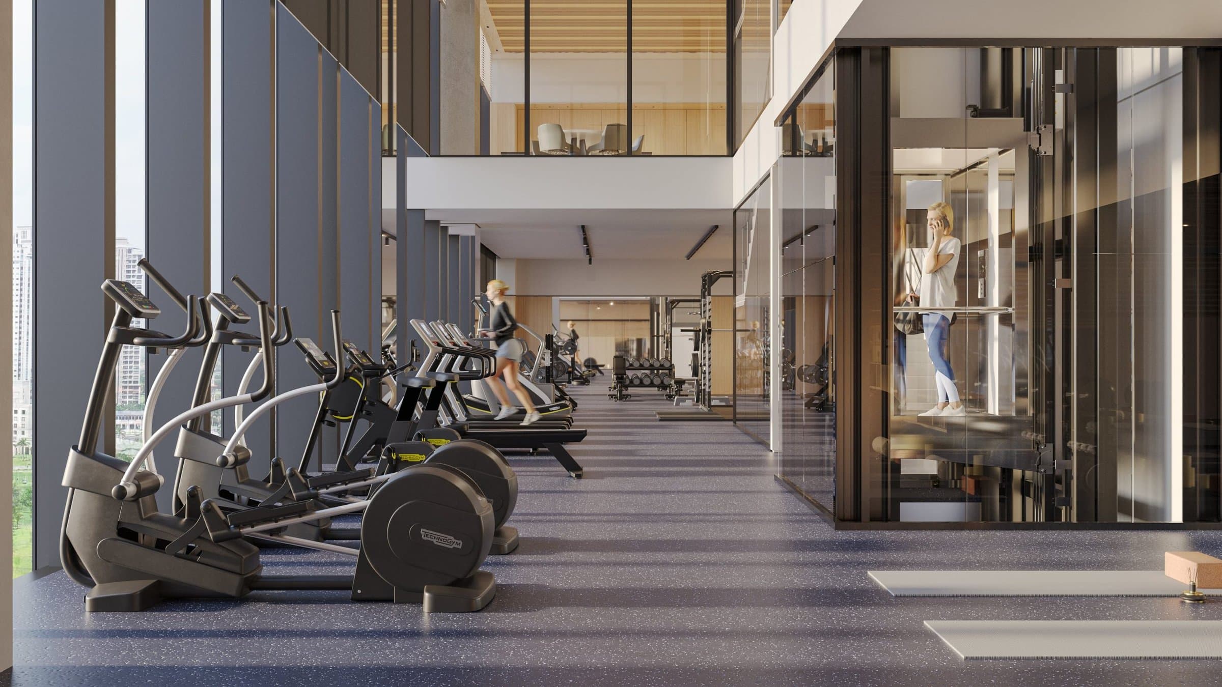 Fitness center with cardio and strength equipment at The Ivy