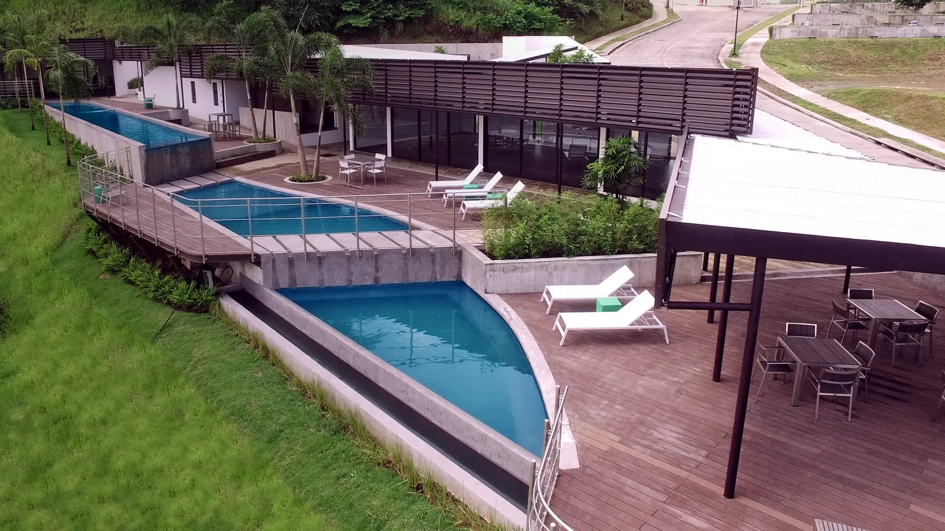 BarrioAlto clubhouse terrace with semi-olympic pool and jacuzzi