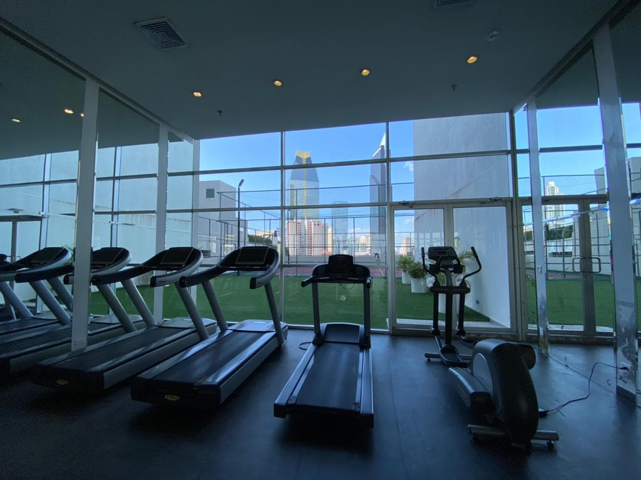 Waters on the Bay fitness center with city views