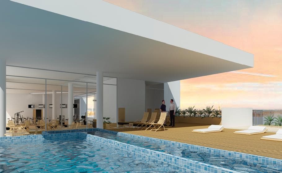 Rendering of the H2O rooftop pool terrace and gym, Avenida Balboa