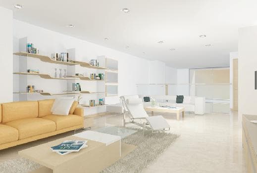 Rendering of a living room in an H2O apartment on Avenida Balboa