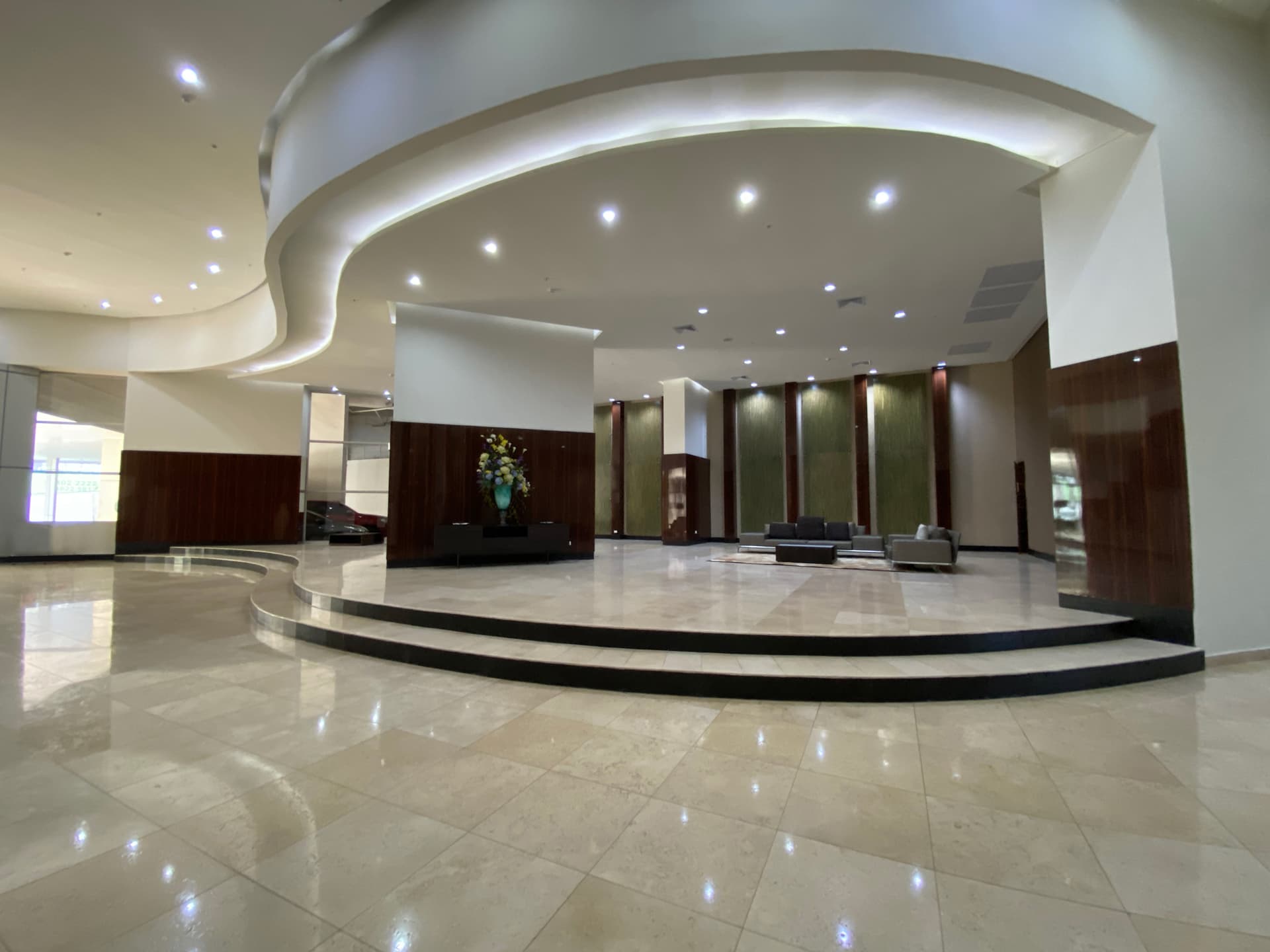 Oasis on the Bay main lobby with marble floors