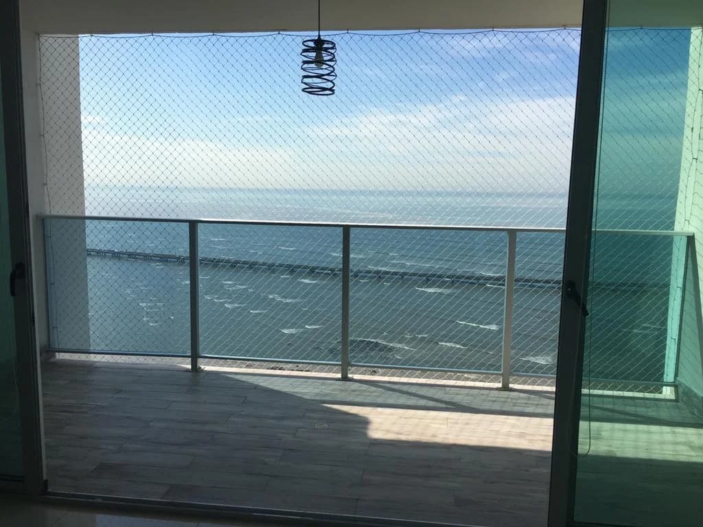 Balcony of a Nautica apartment facing the Pacific Ocean and the Cinta Costera causeway