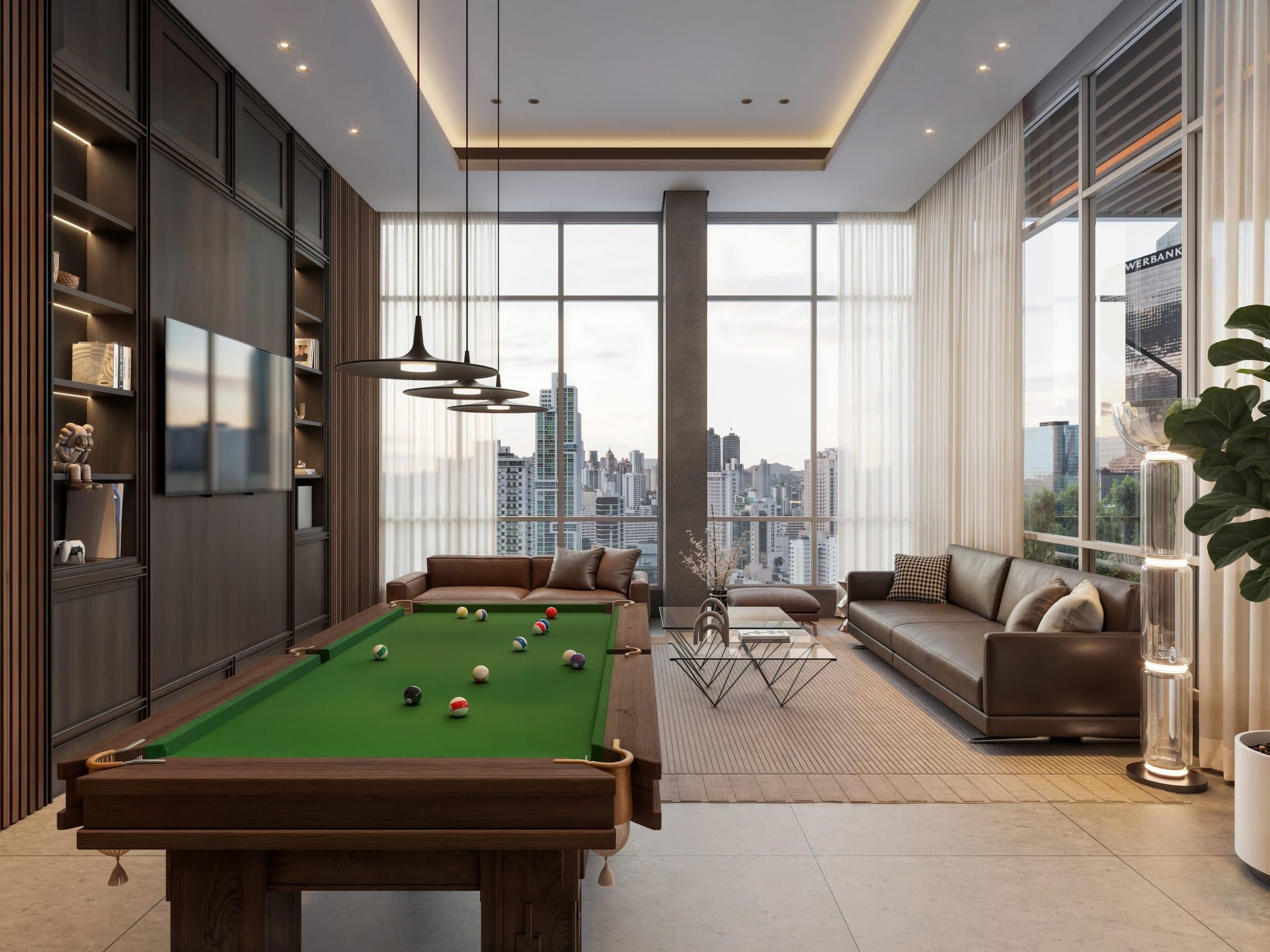 Game room with billiards table at Seaside