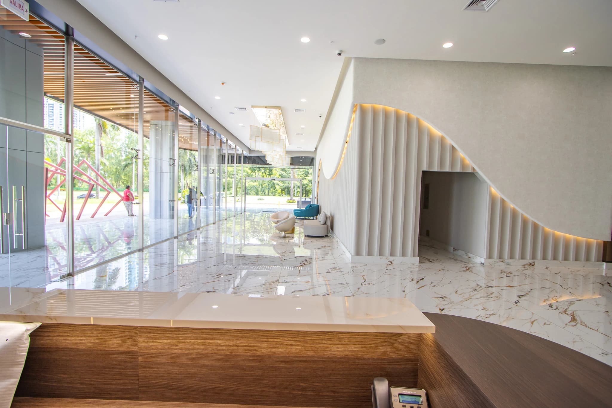 Marble lobby and reception of Arcadia del Este
