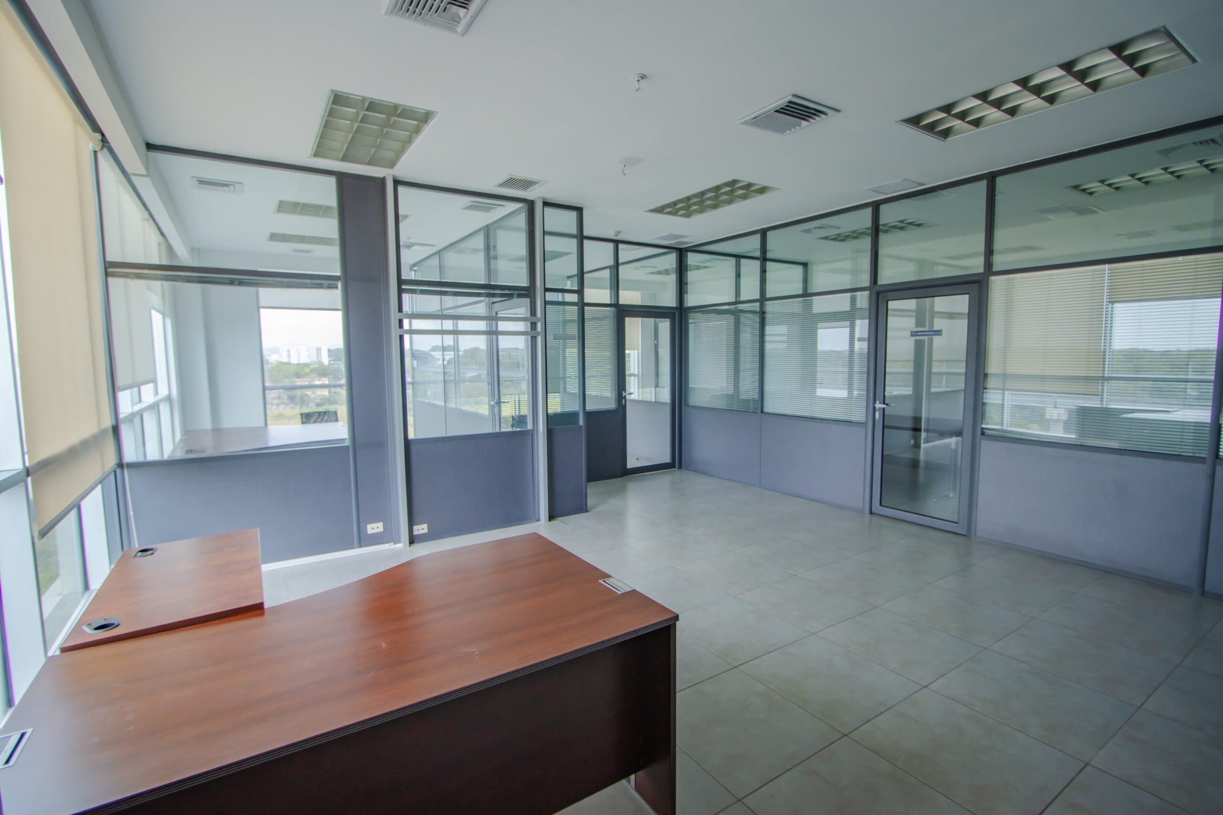 Fitted office with glass partitions at Global Business Terminal