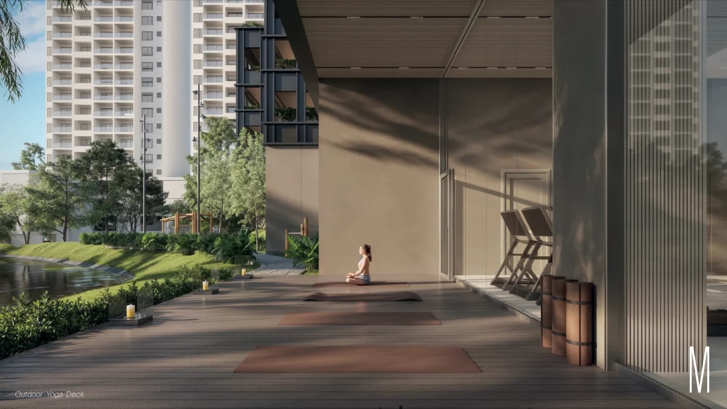 Moderna 360 outdoor yoga deck and garden terrace