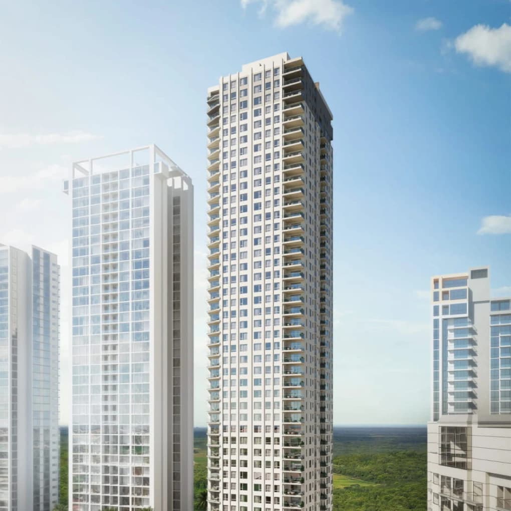 Corotú residential tower rising above Santa Maria in Panama City