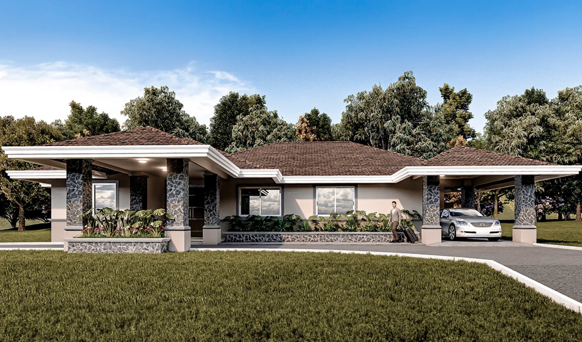 Kala model house with long covered terrace at Boquete Canyon Village