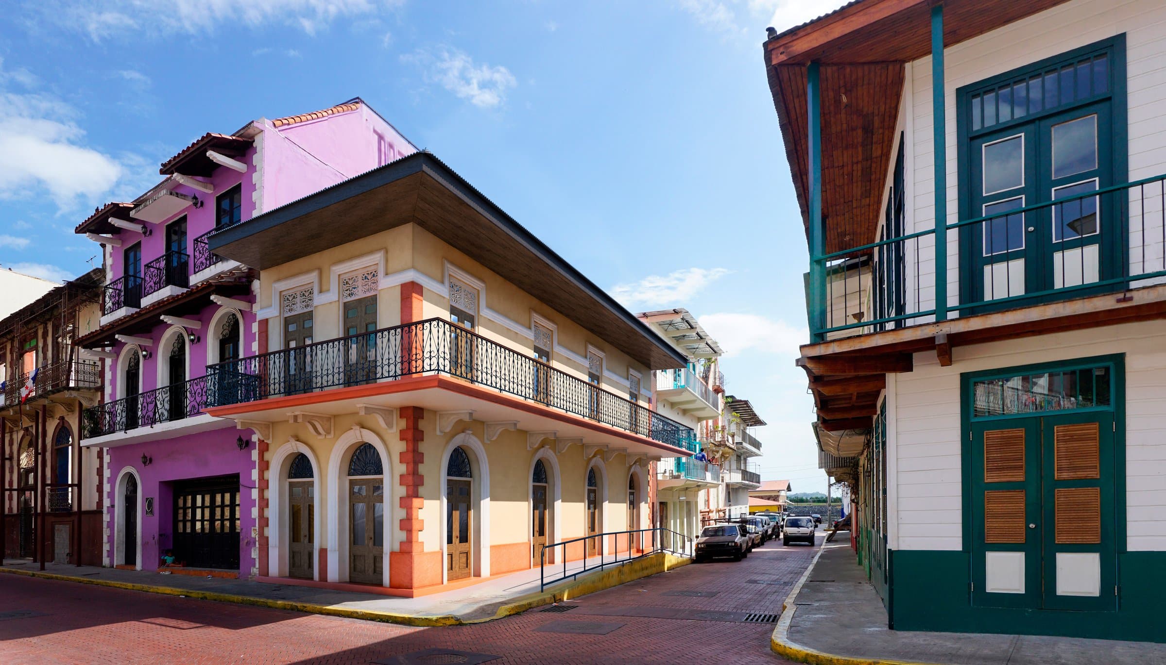 Restored colonial corner building from the Dekel Casco Viejo portfolio