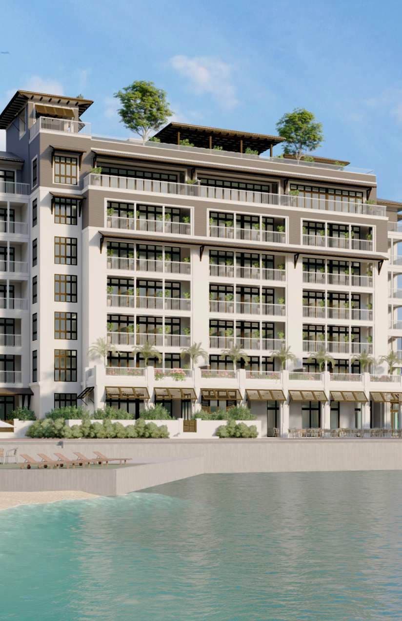 Marine Lodge building facade on the water at Buenaventura Marina, Coclé, Panama