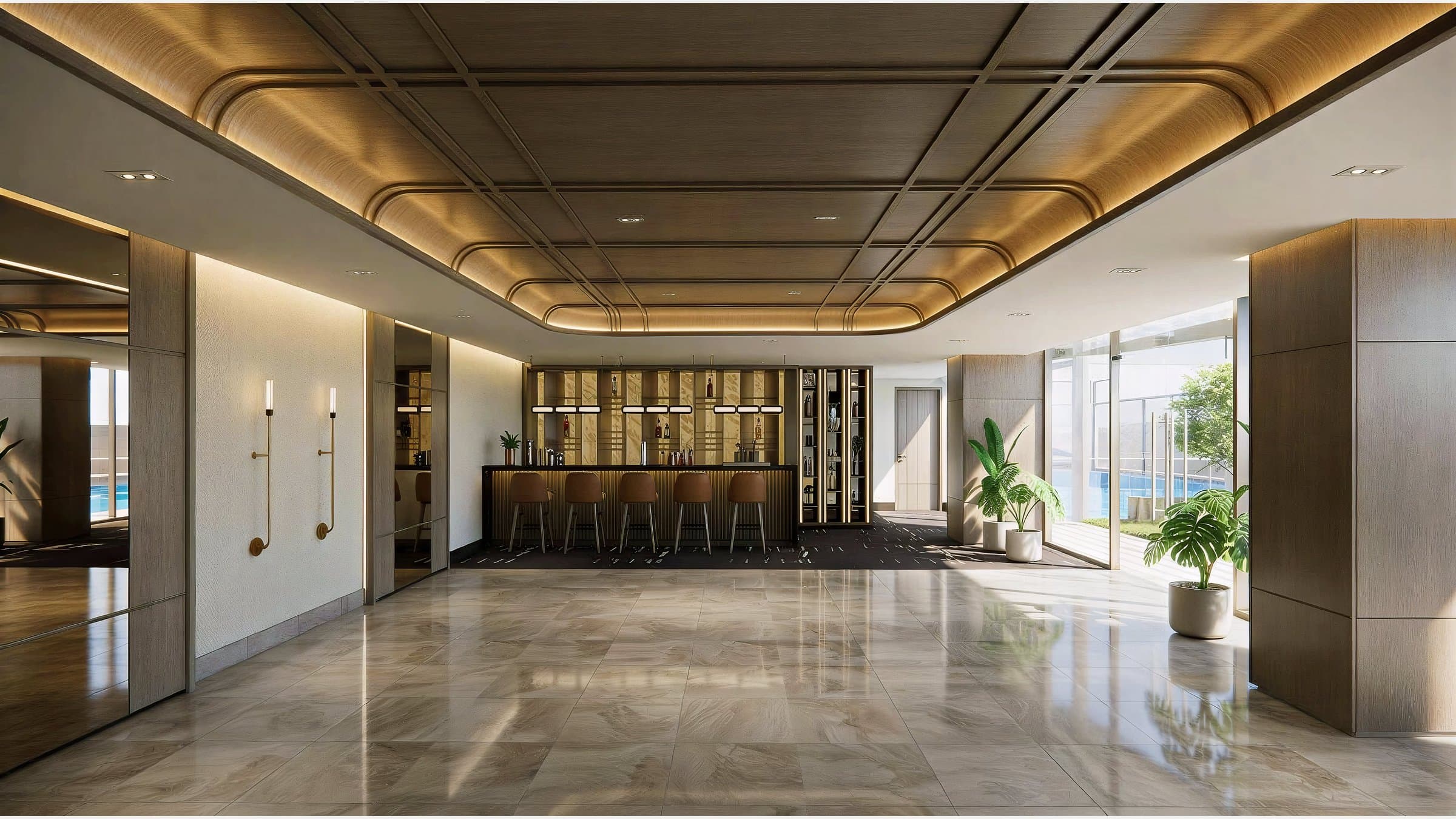 Events lounge with bar at Torre Altair, Santa Maria
