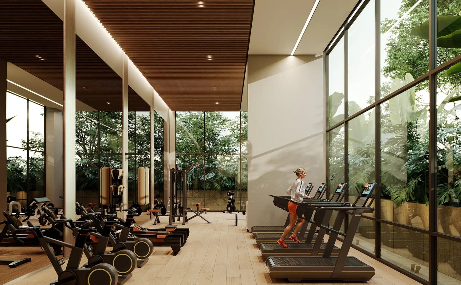 Gym with garden views at Blau, Costa del Este