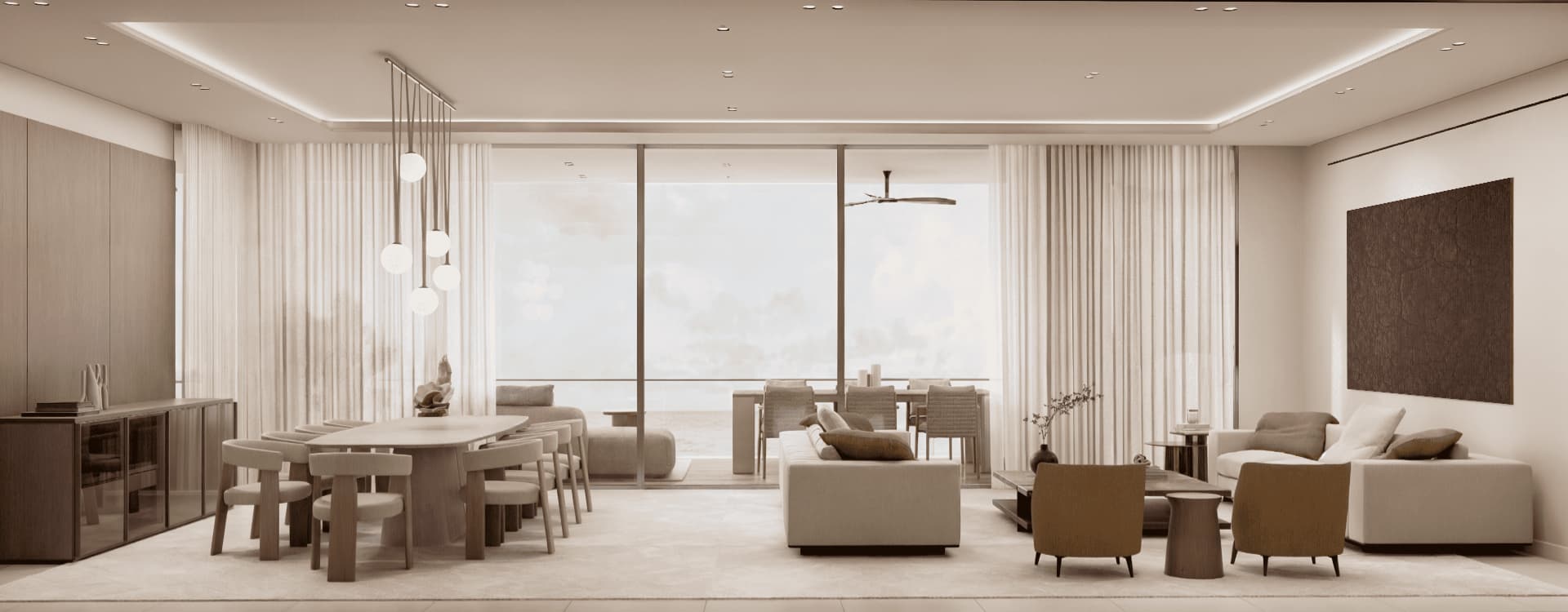 Living and dining room of an Azure residence