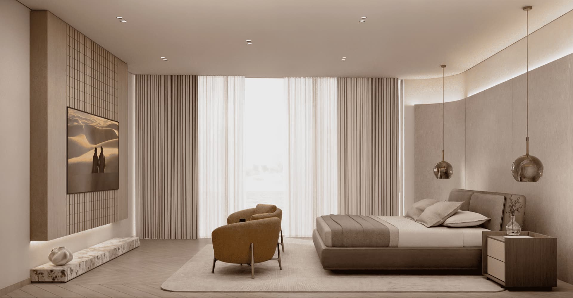 Main bedroom of an Azure residence