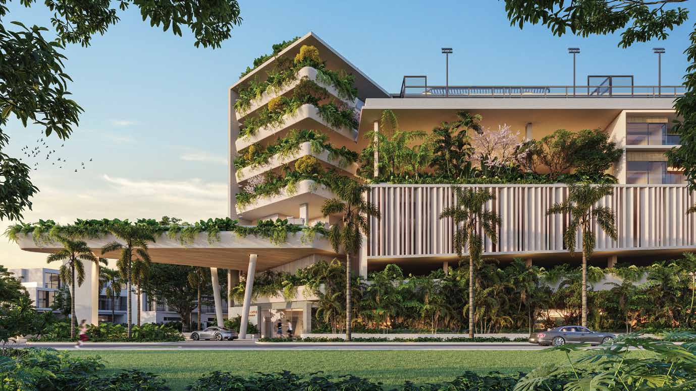 O Club Residences seen from the gardens of Ocean Reef Islands