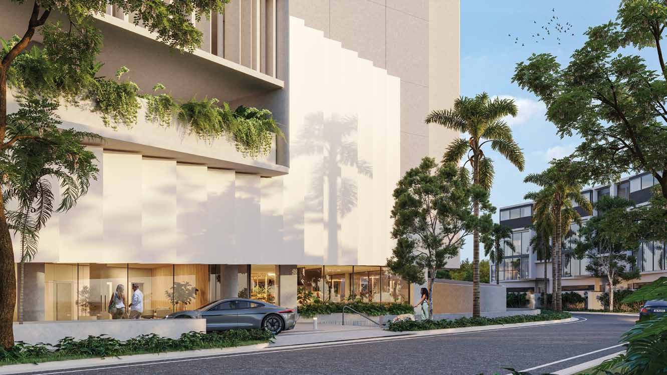 Entrance of O Club Residences on the island street