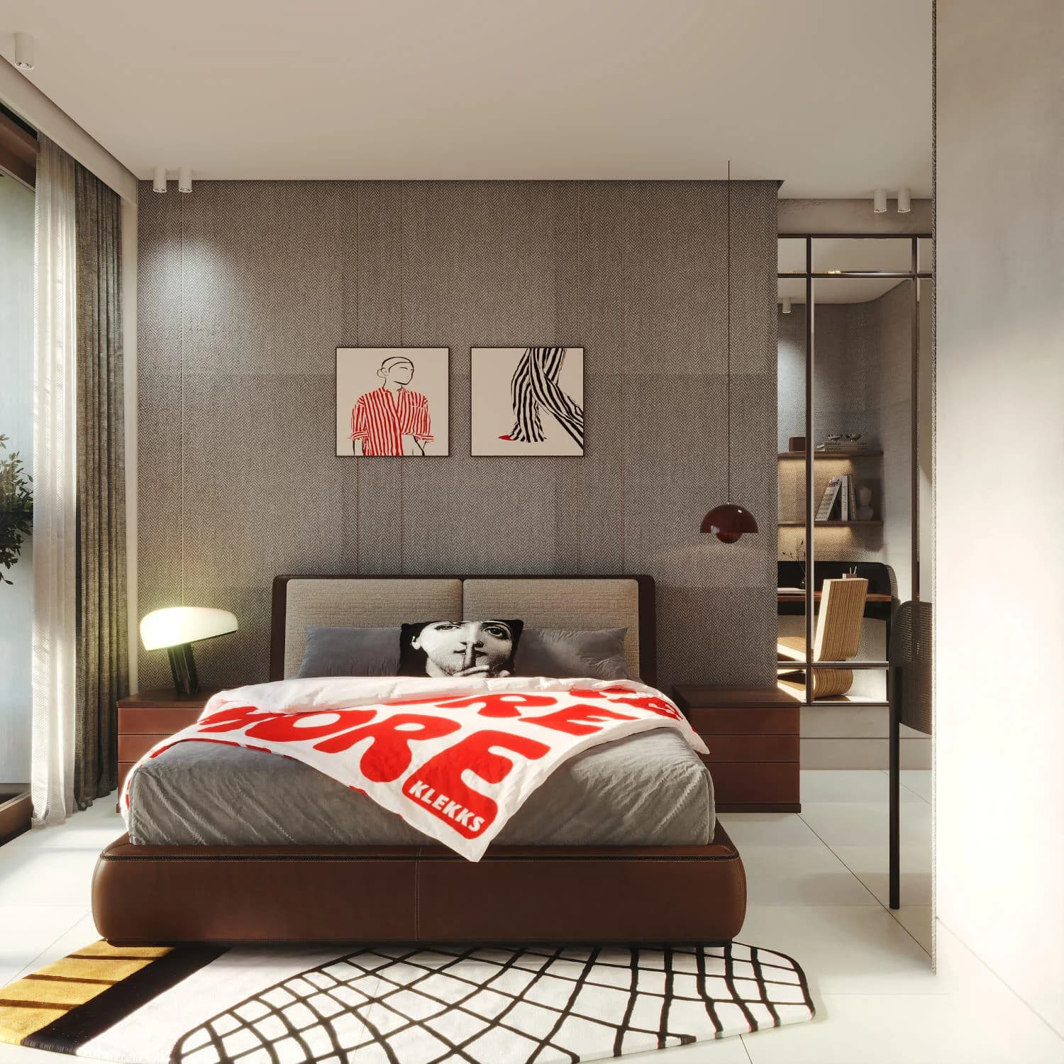 Main bedroom with walk-in closet at Euphoria Art District