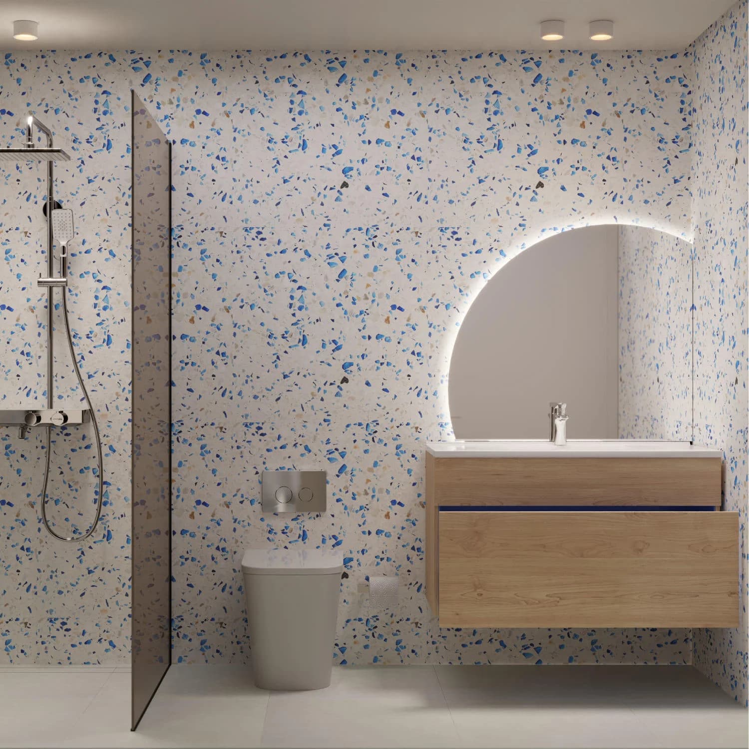 Bathroom with walk-in shower at Euphoria Art District