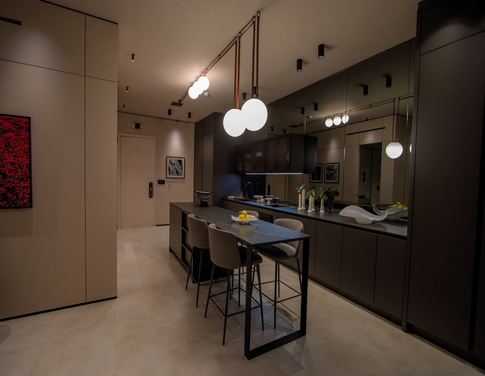 Uptown condo-suite kitchen and dining area