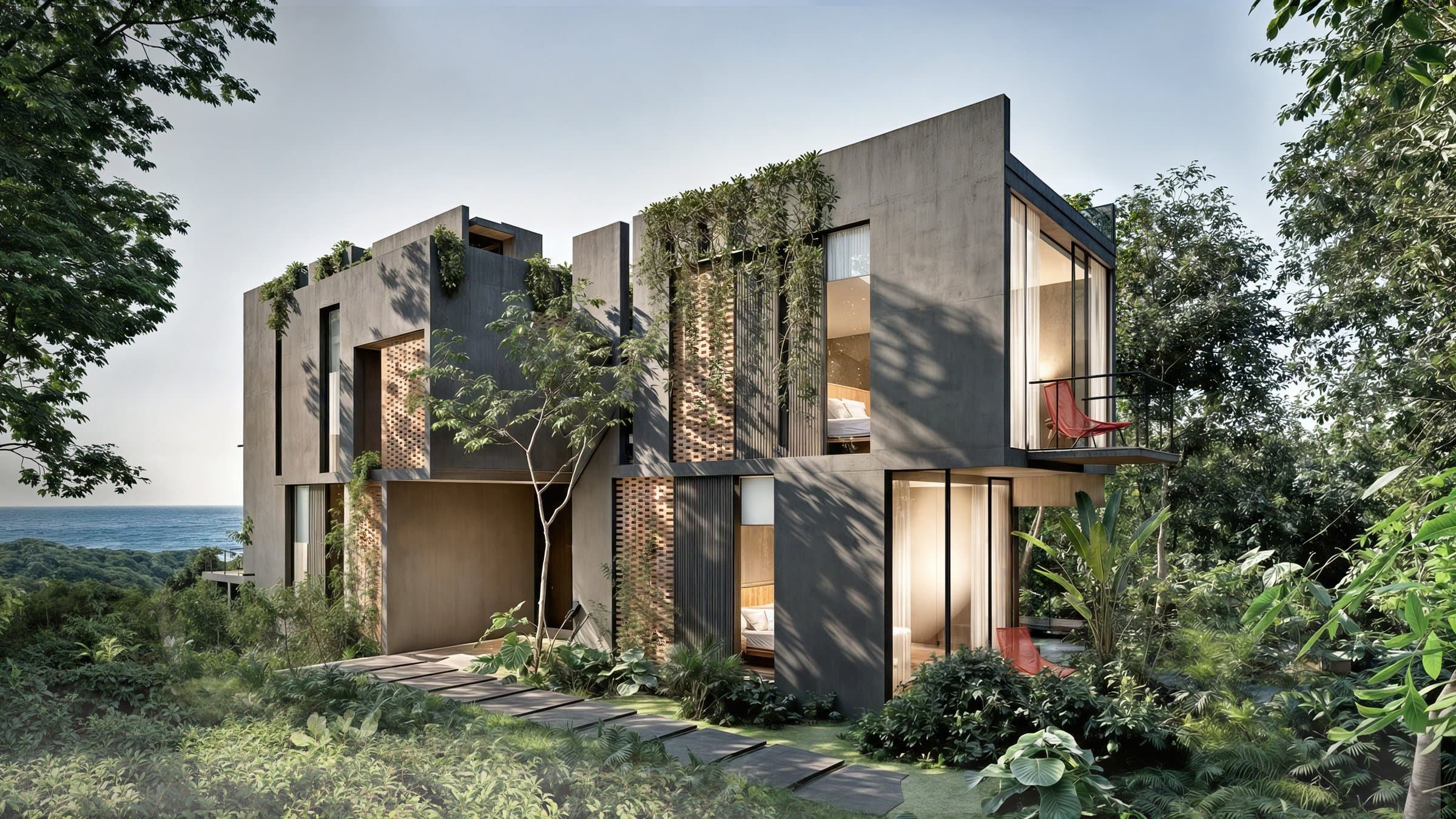 Concrete and glass facade of a boutique tower at Vervana Phase II Templo