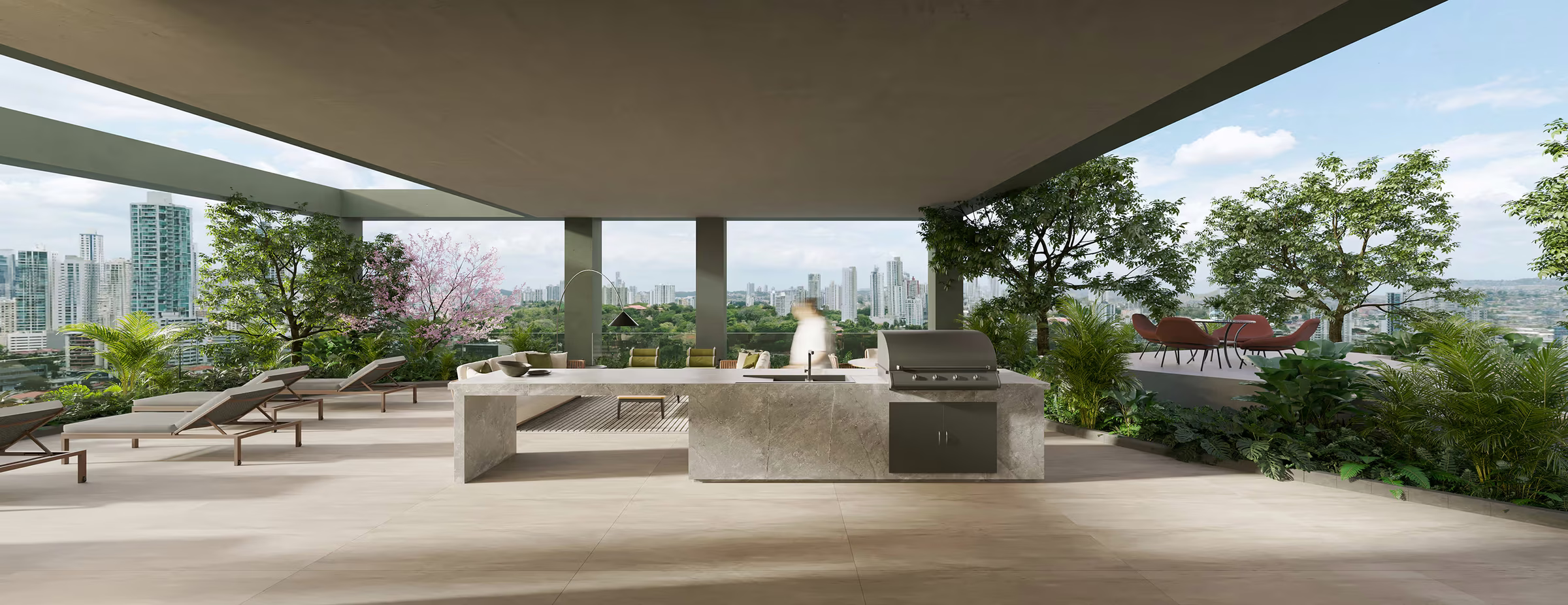 Rooftop terrace with BBQ area at A19 Cincuentenario