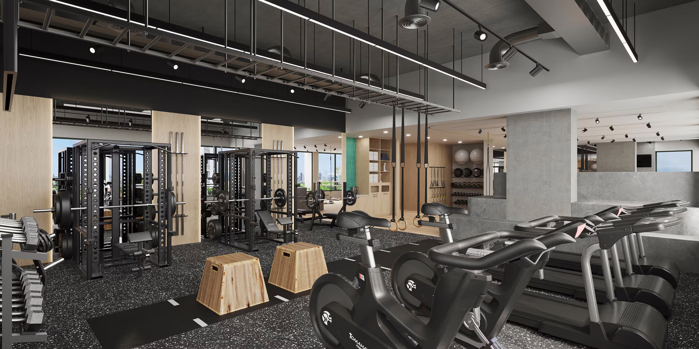 Equipped gym at A19 Cincuentenario