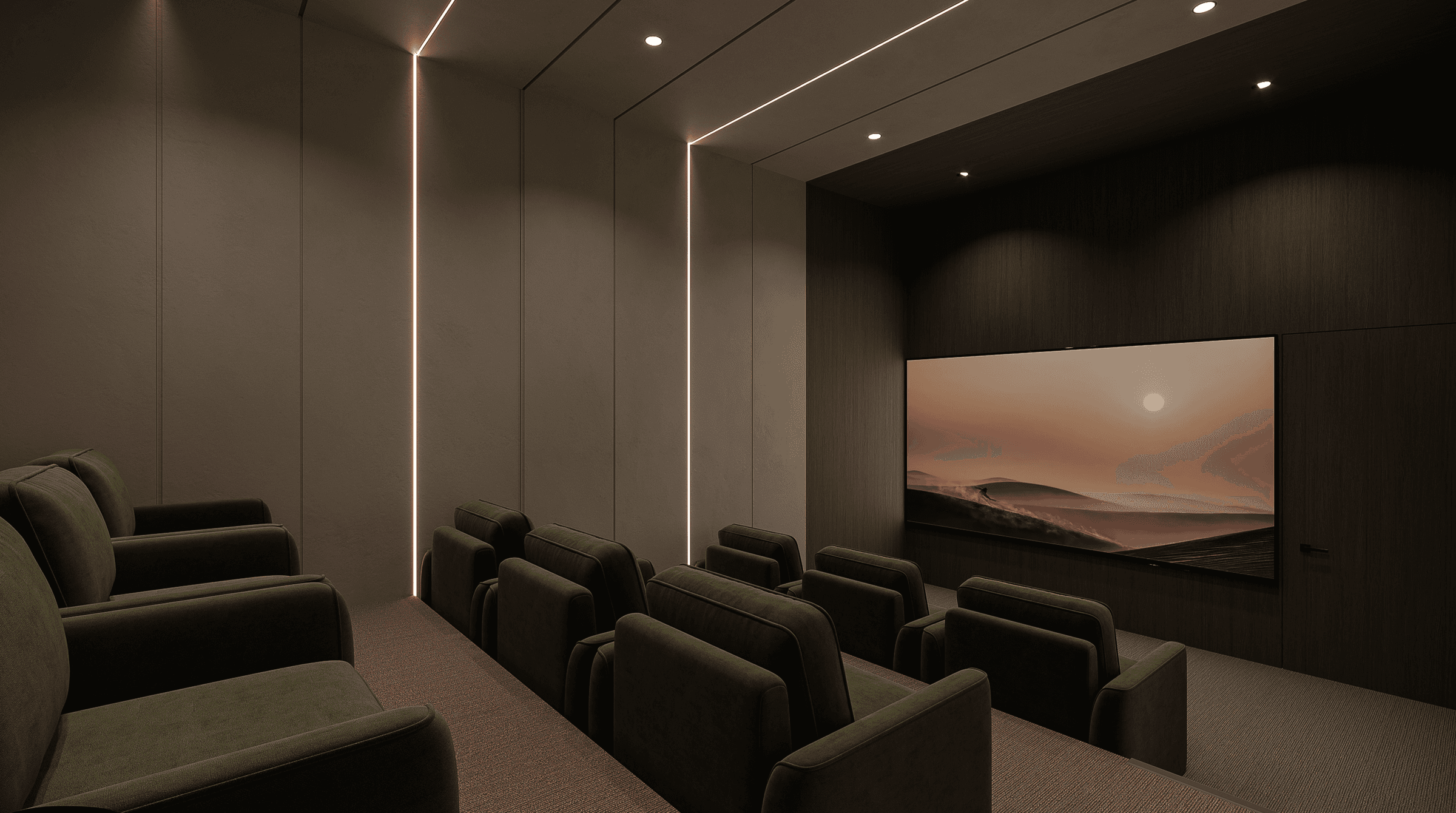 Private cinema room at Etērea