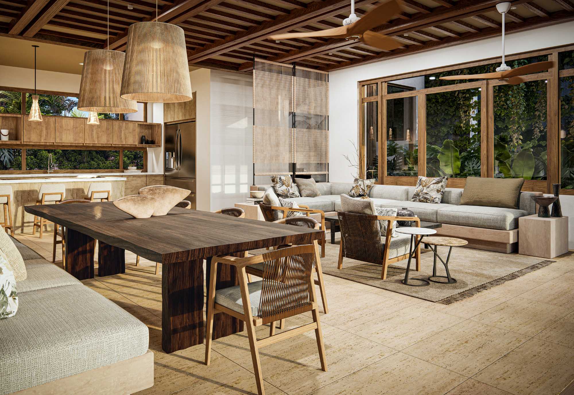 Living and dining room of a Trophy Bay residence
