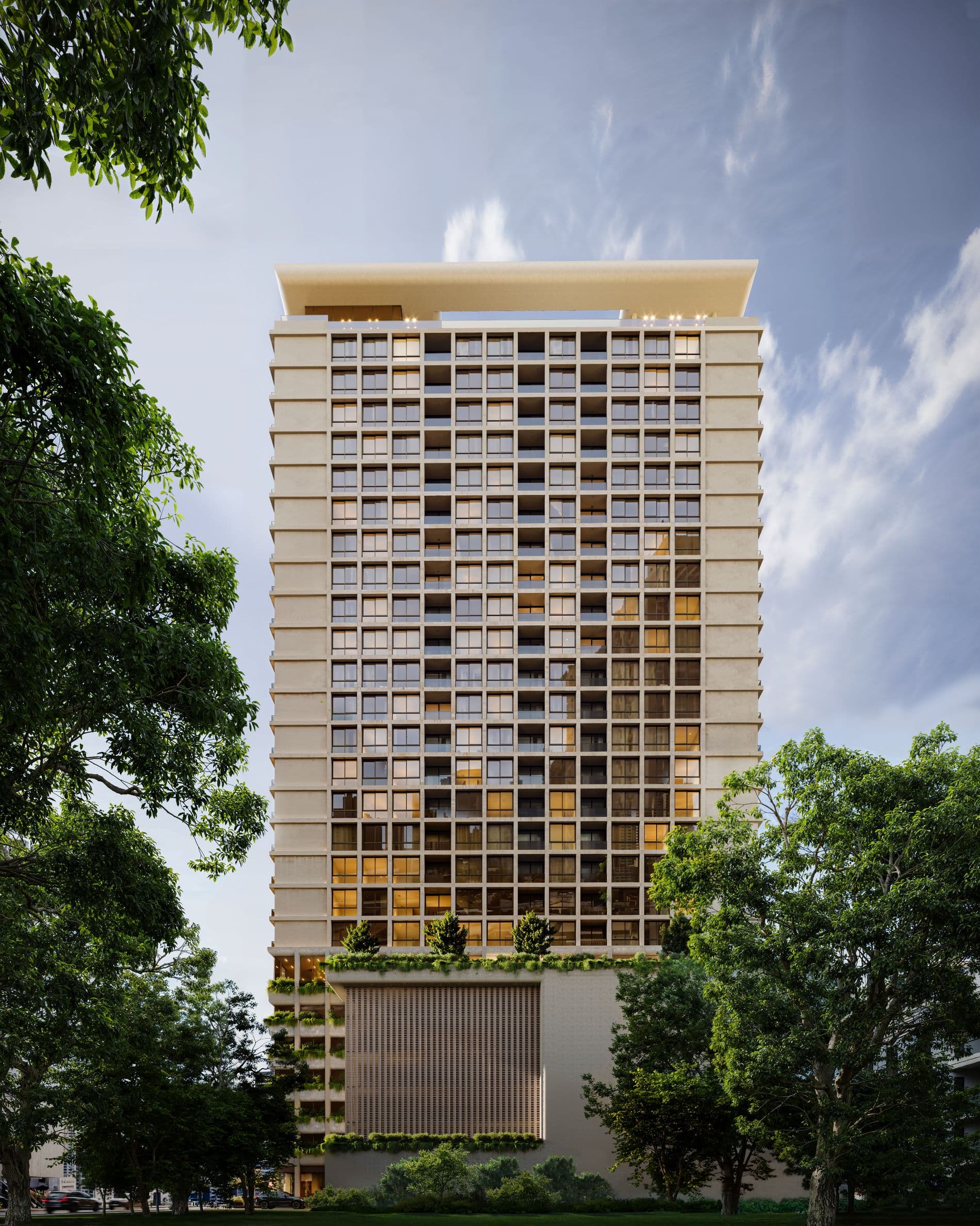 Facade of the Boreal tower in Obarrio, Panama City