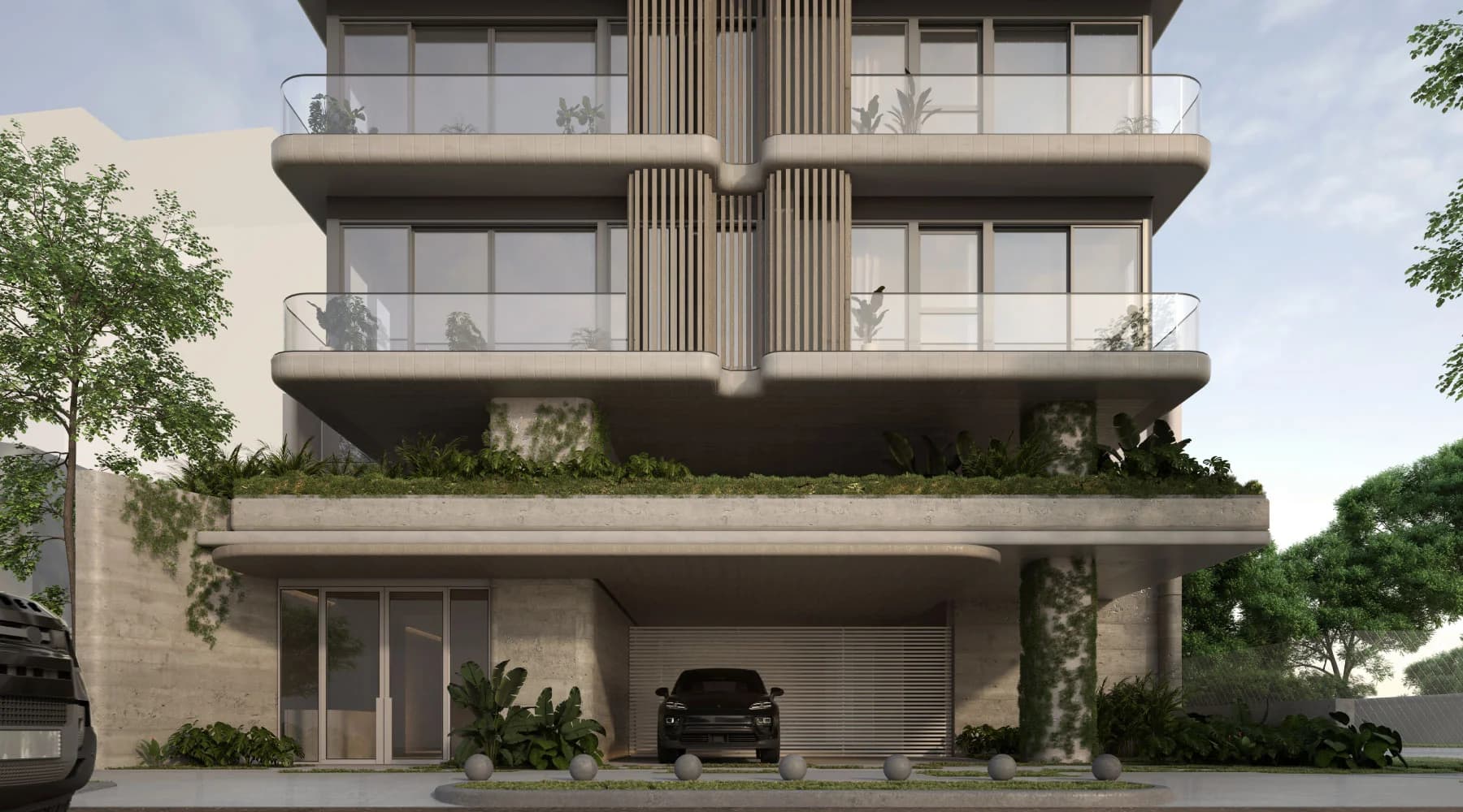 Front facade of the Paly building in Marbella