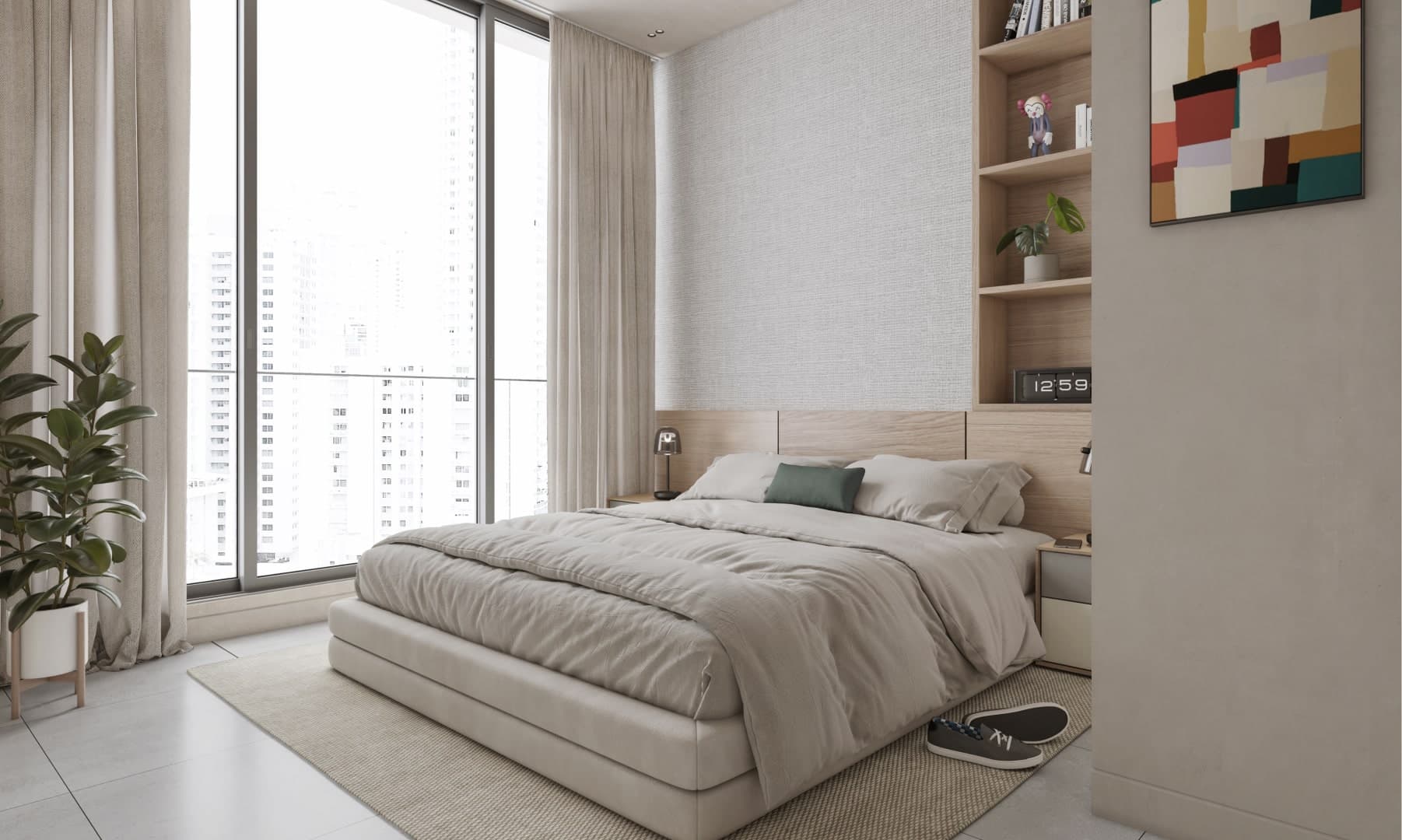 Bedroom of an apartment at APTTA