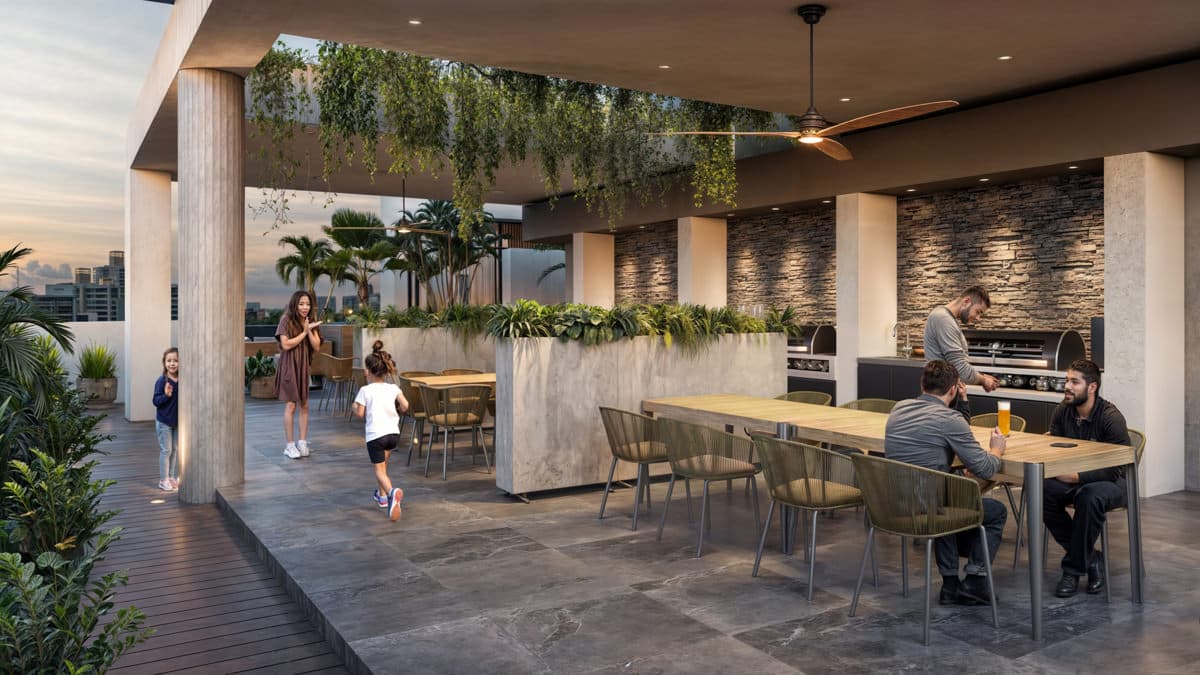 BBQ garden on the rooftop of LOV El Cangrejo