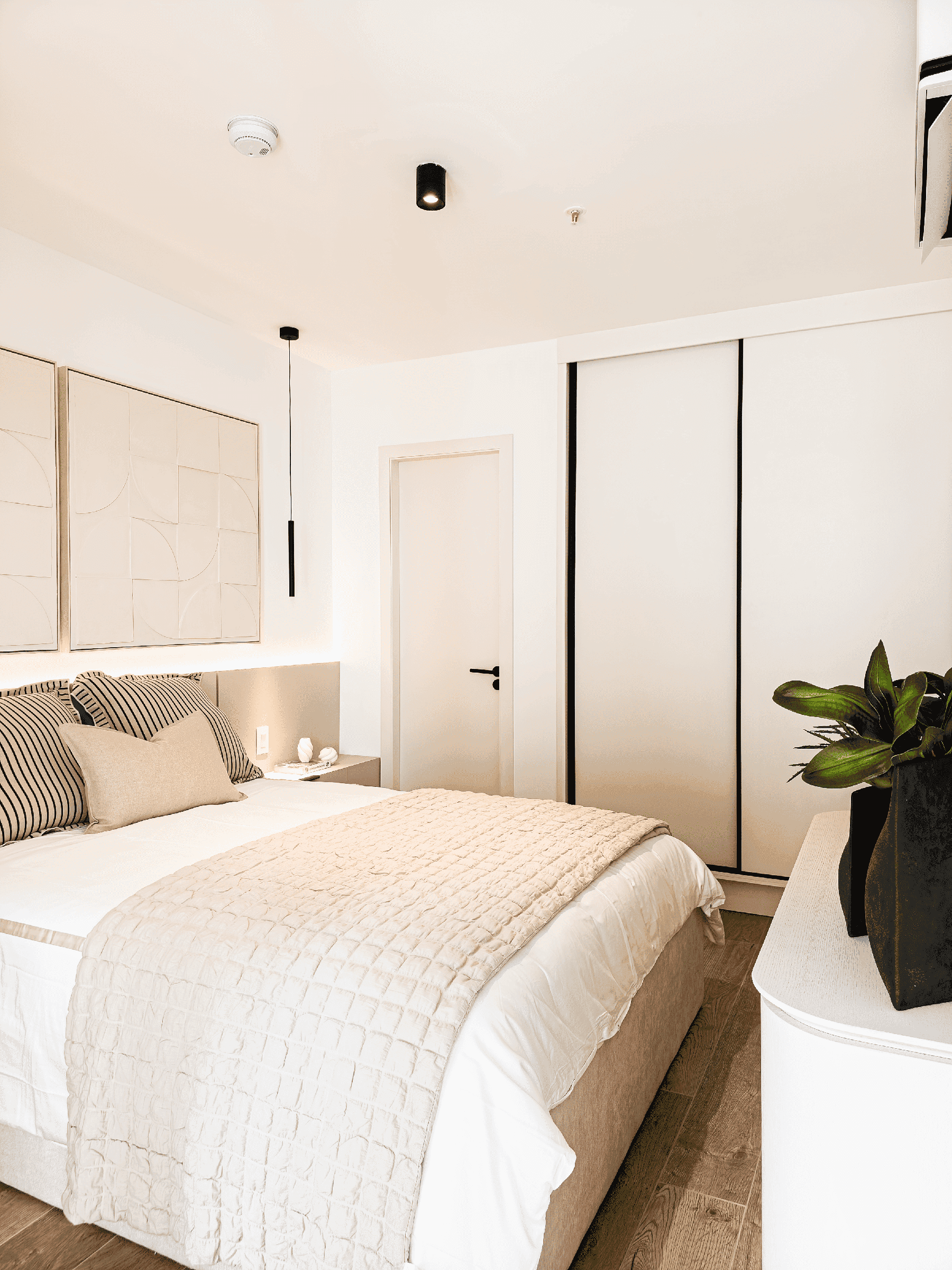 Bedroom of the Mare Nostrum model apartment