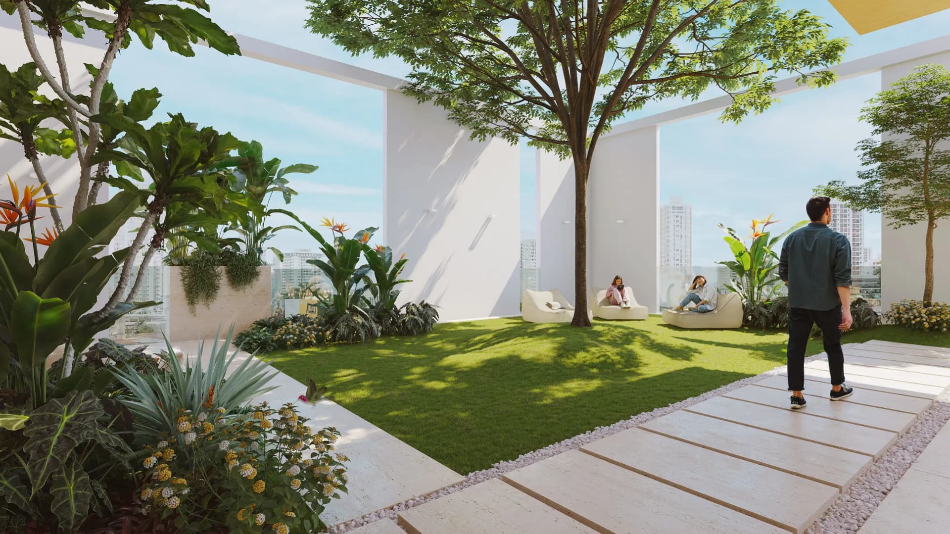 Rooftop garden and pet patio at Gesti 66