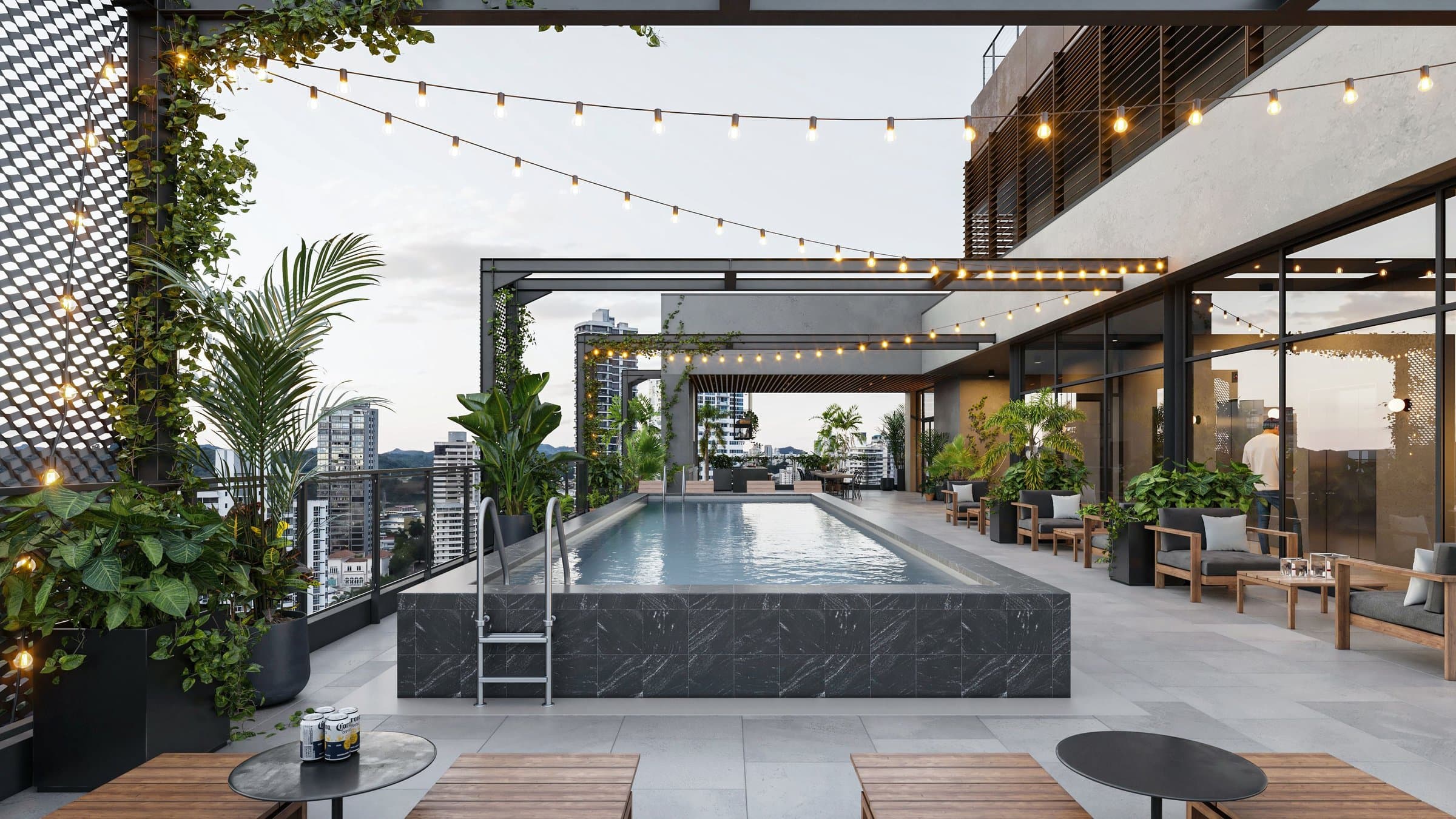 Rooftop pool and garden terrace at Soul, Bella Vista