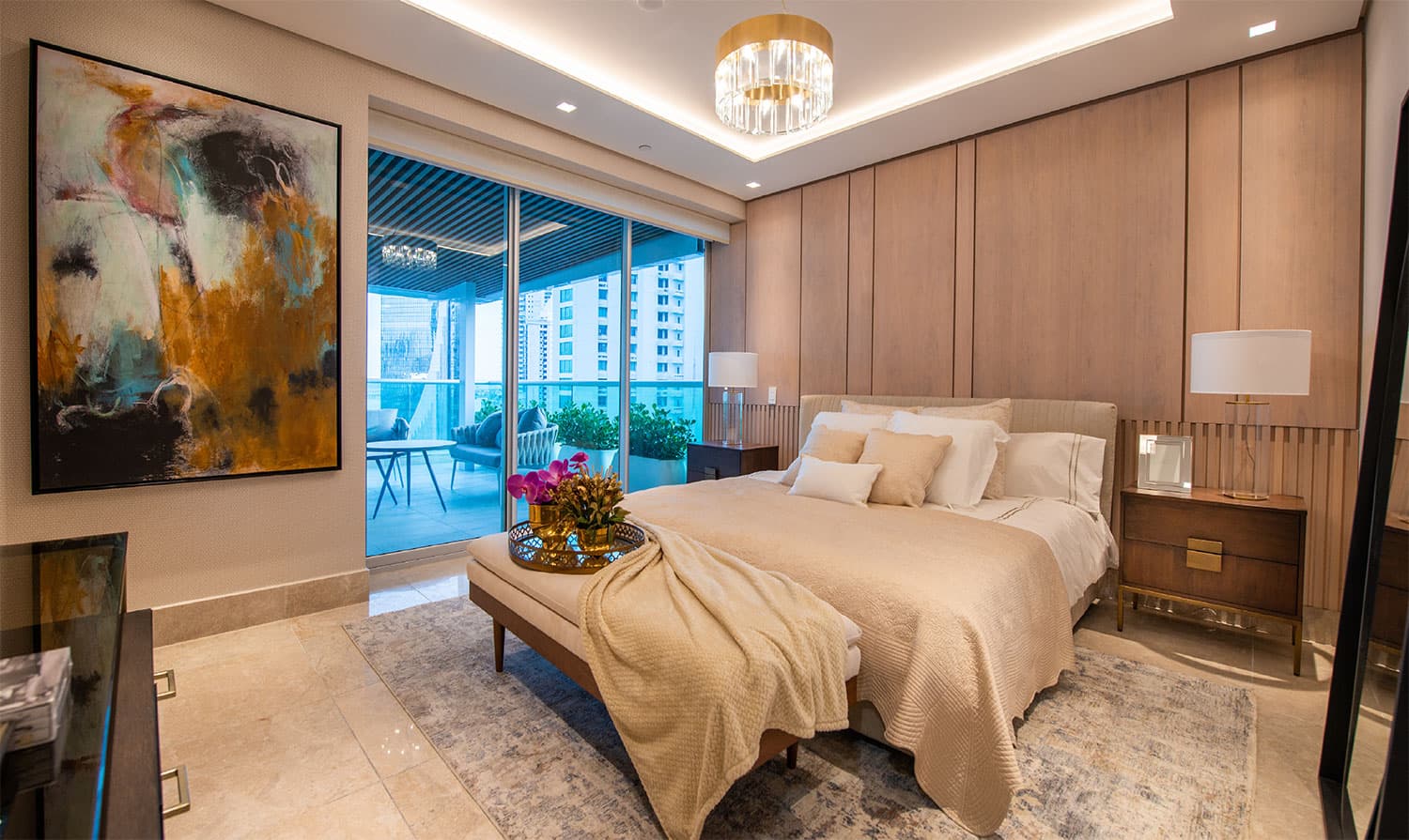 Costanera master bedroom with floor-to-ceiling windows