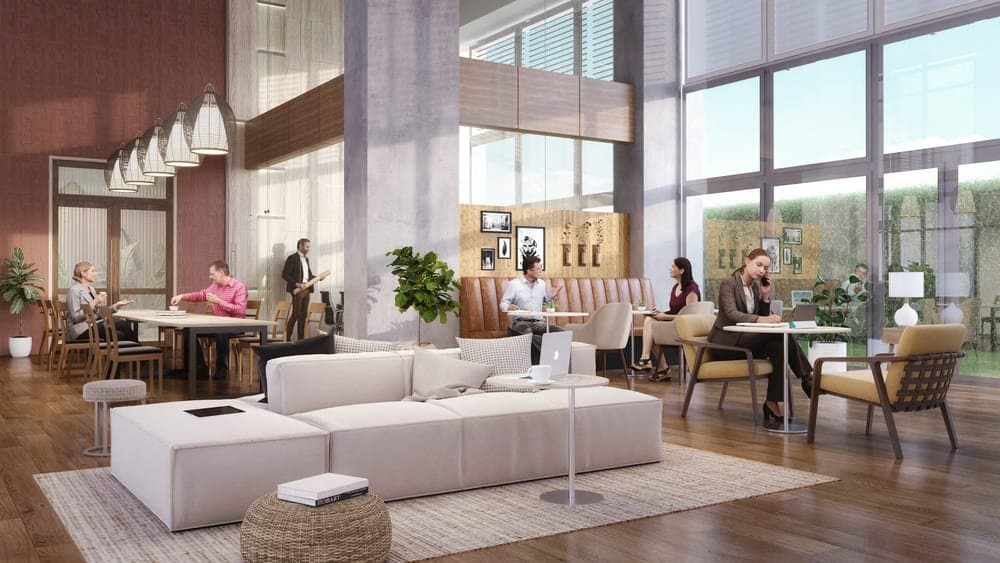 Double-height social lounge at Oceana Residences & Skyhomes