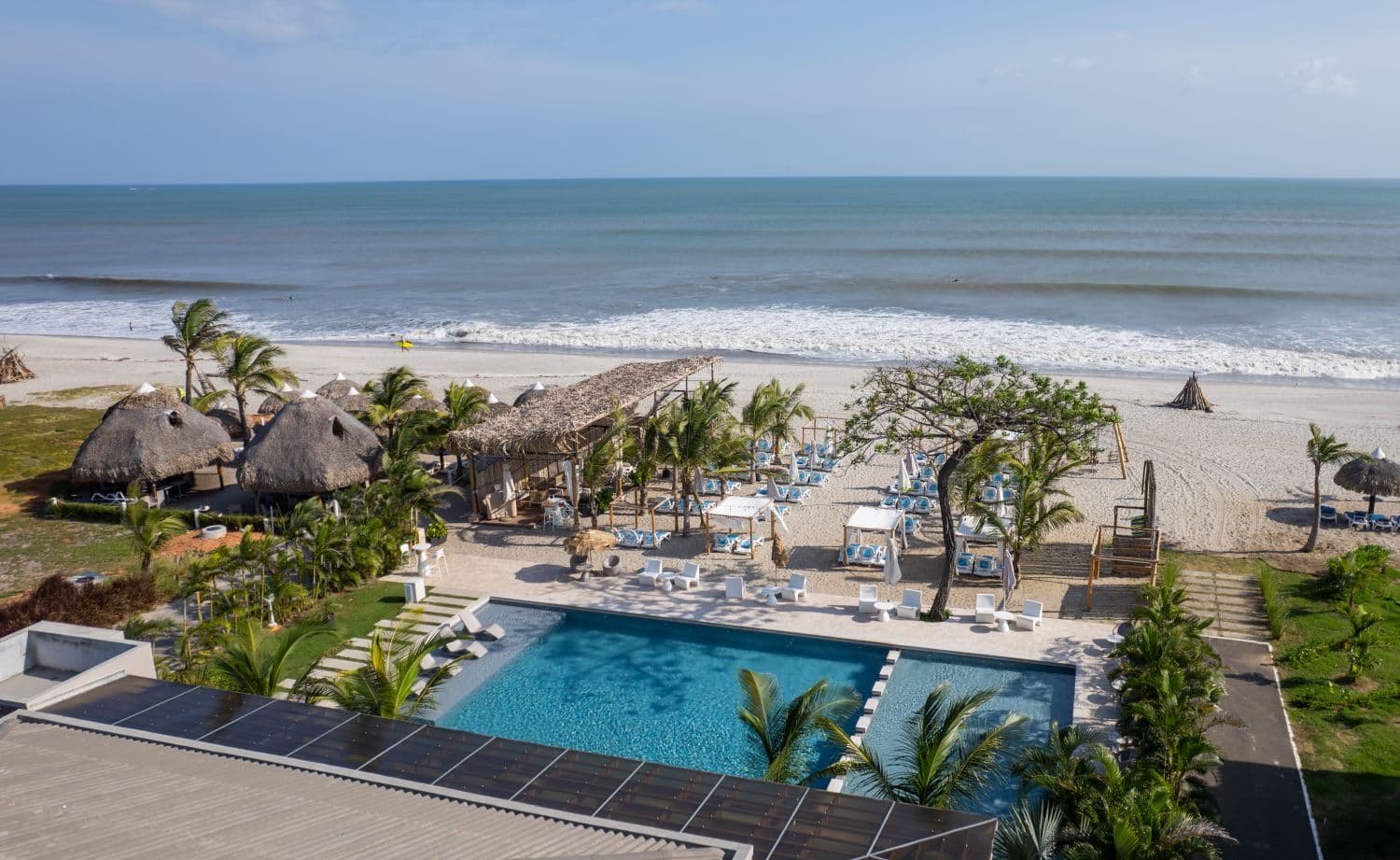 Playa Caracol beach club pool facing the ocean, open to Aires del Mar residents