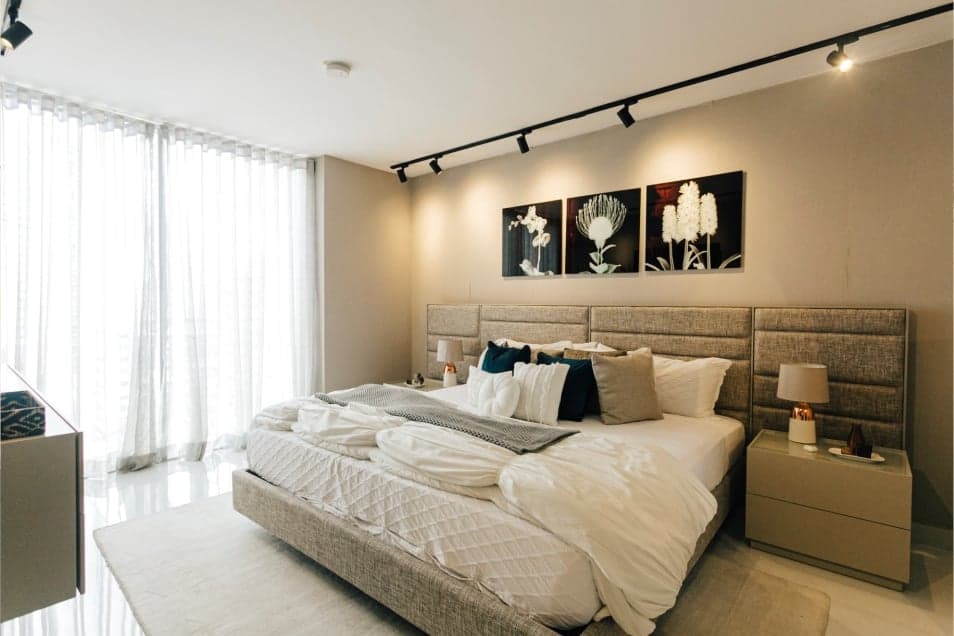 Bedroom in a Velure apartment
