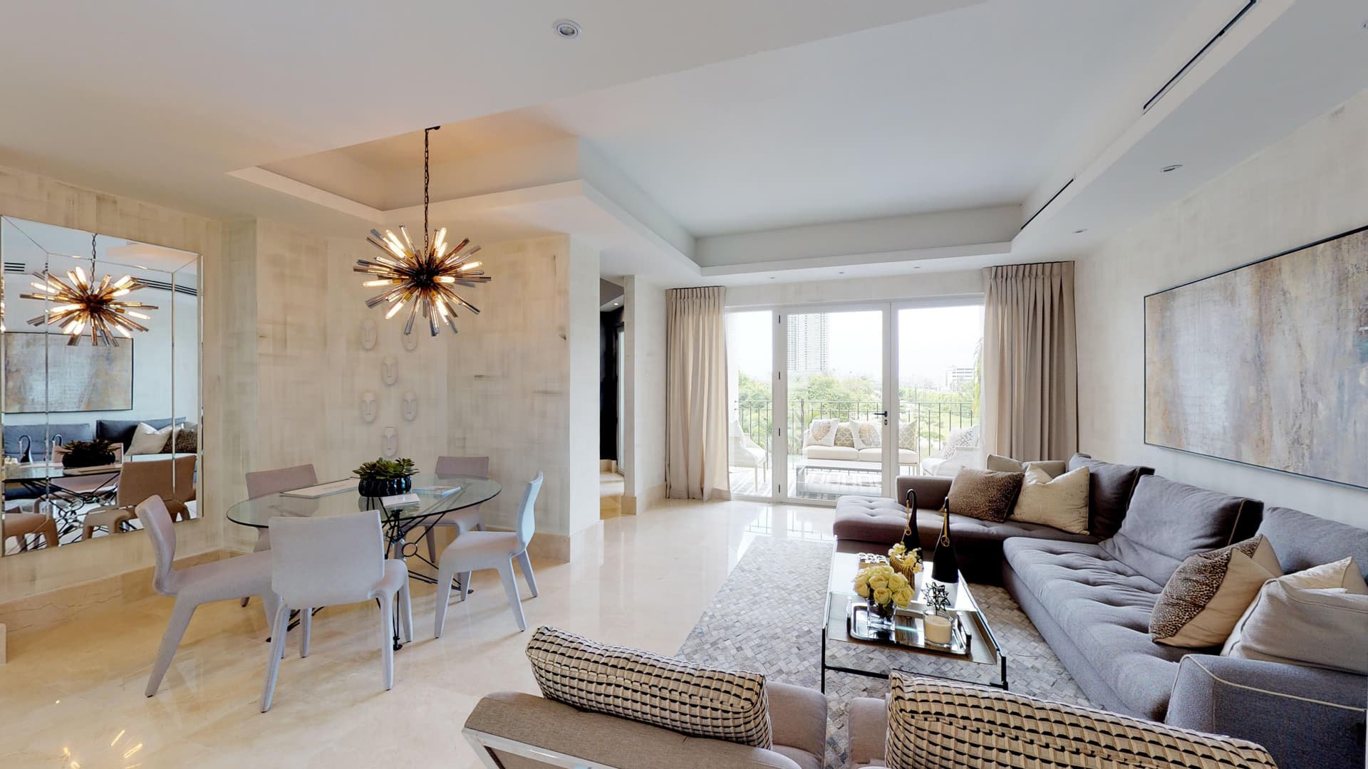 Living and dining room of an apartment at The Reserve, Santa Maria