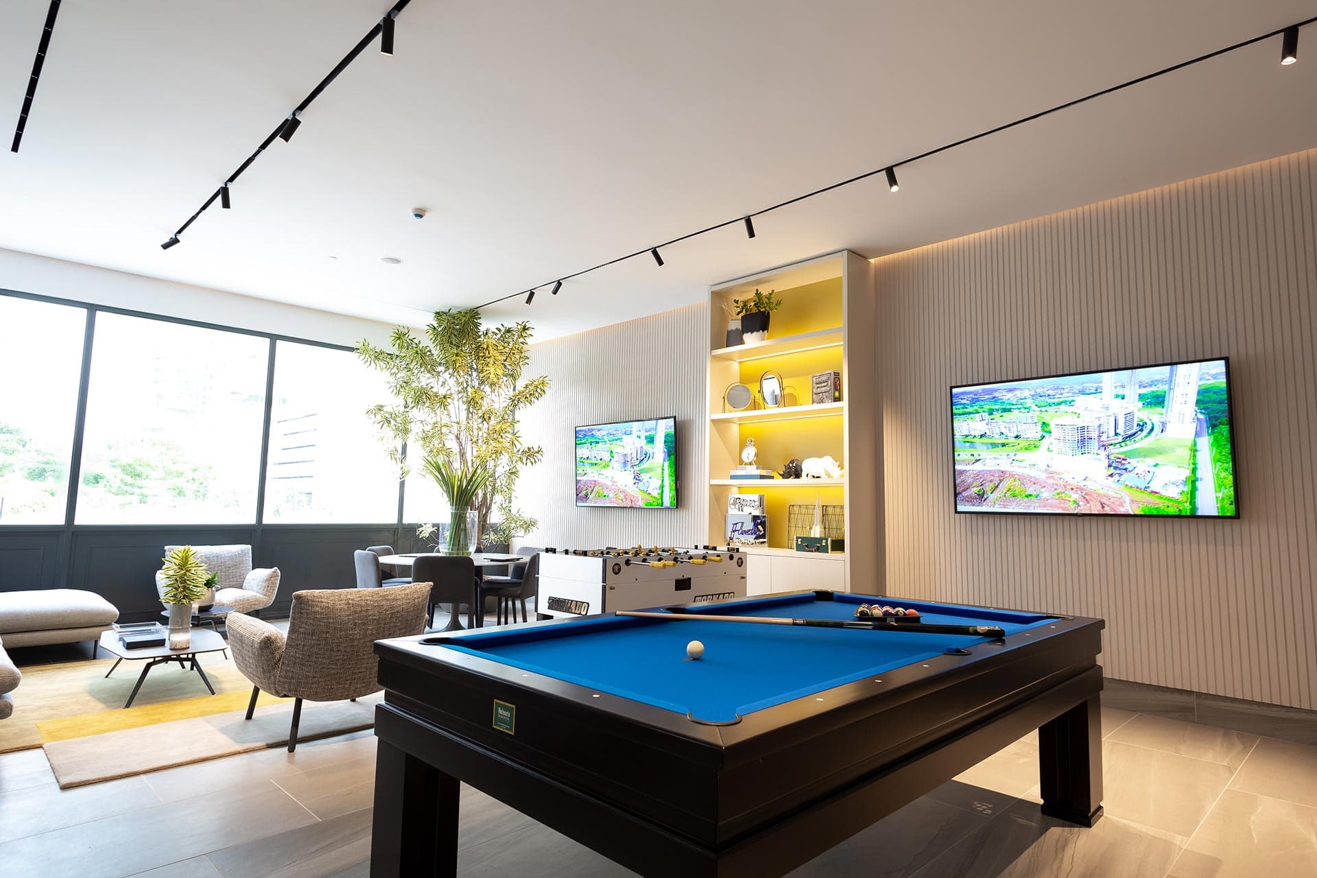 Ocean House game room with pool table