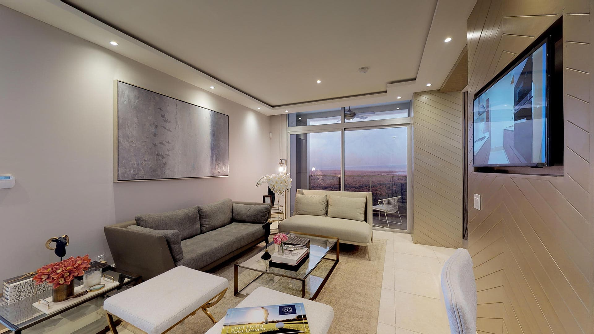 Living room of an Ocean House apartment