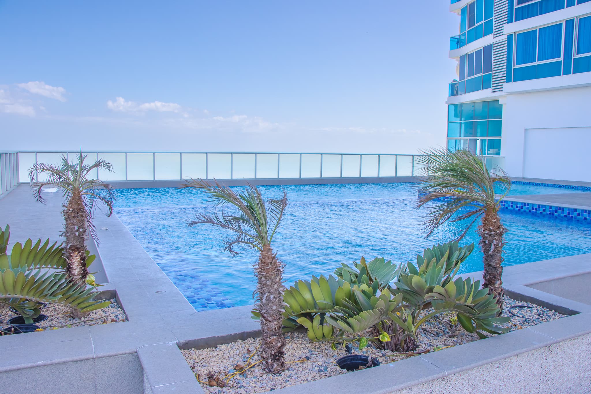 Elevated pool terrace beside the Royal Palm tower